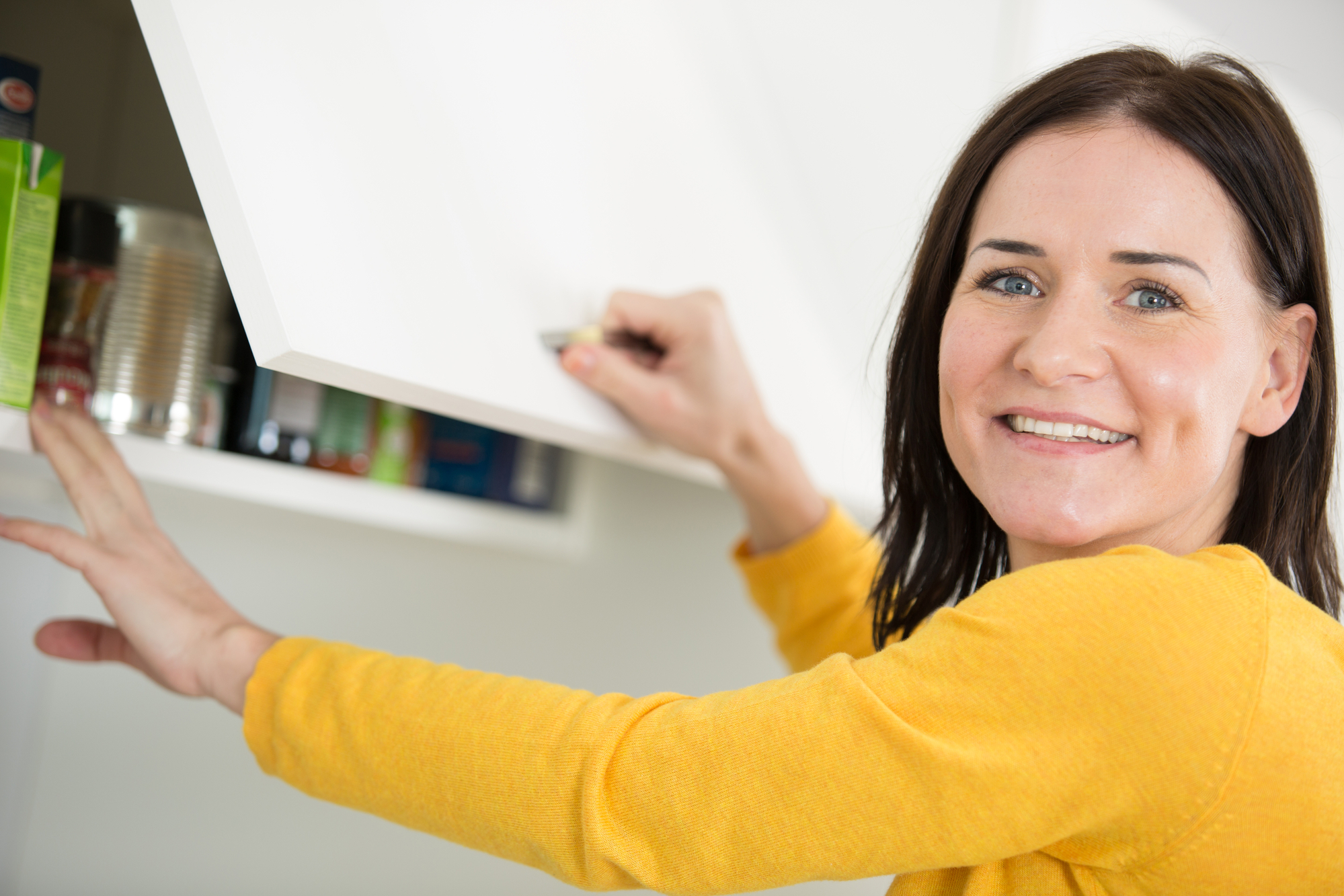 Happy Customer Opening Cabinet